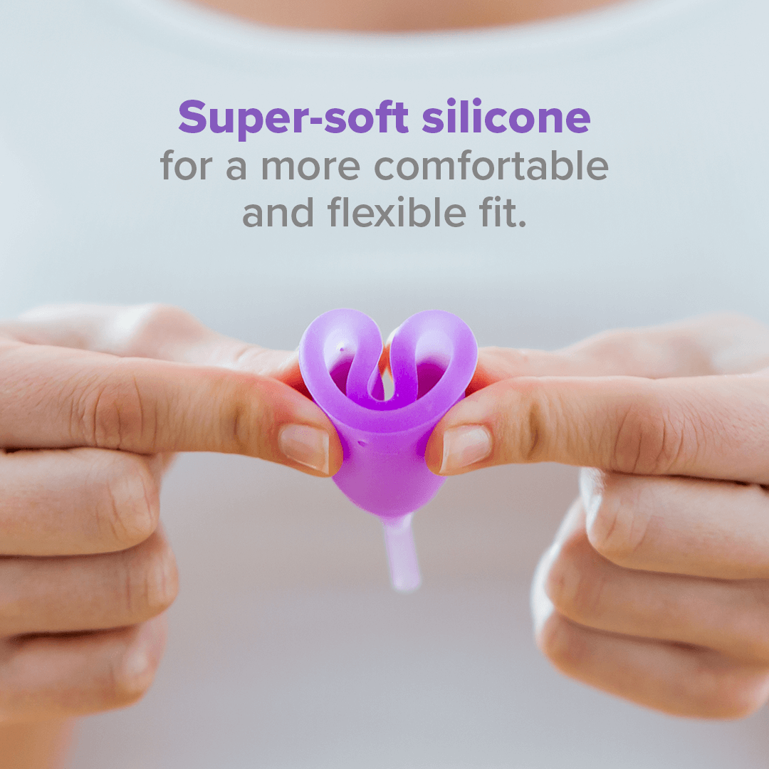soft silicone menstrual cup for more comfortable and more flexible fit