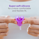 soft silicone menstrual cup for more comfortable and more flexible fit