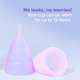 menstrual cup that wont leak and can be worn for 12 hours 